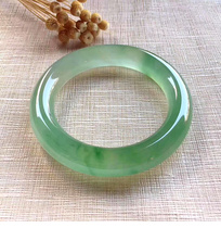 Natural Burmese oil green jade bracelet ice species old pit a cargo ice species floating flower jade bracelet noble concubine floating green jade bracelet