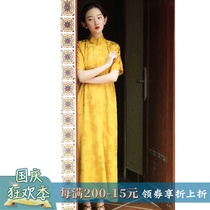 Jin Feng Yulu spring and summer old satin one city wind no province ancient method cheongsam Chinese style retro Republic of China