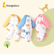 Tong Tai Baby Clothes Winter Dress Newborns One-piece Clothes Clip Cotton Thickened Cotton Clothes Autumn Winter Suit Baby Cotton Clothing Pajamas