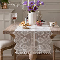American lace embroidery long table flag European high-end coffee table decorative cloth TV cabinet tablecloth shoe cabinet cloth long strip scarf