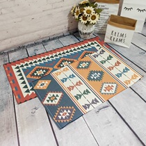North Europe and America ins Wind cotton thread woven geometric floor mat door mat kitchen foot mat bedside foot mat multi-purpose decorative mat