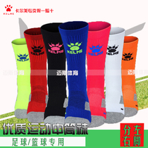 KELME Kalmi football socks in cylinder socks mens sports socks towel bottom anti-slip sweat wear resistant short cylinder socks