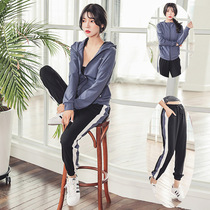 Spring and summer yoga clothing two-piece set womens loose cover belly thin beginner professional high-end fitness sports quick-drying clothes