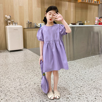 Next win girls dress summer 2021 New Net red ocean gas princess skirt children bubble sleeve Net red skirt