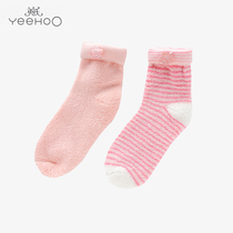 YEEHOO NA4-58-2 red towel socks (two pairs)