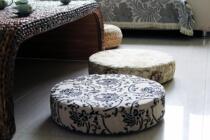 Woven-straw futon thickened Tatami bay window cushion Straw pier meditation pad Meditation worship pad Kneeling pad Cloth feeding cover