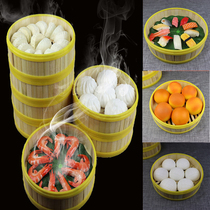  Simulation buns Food model props Steamed buns snacks Childrens toys Food ornaments Cabinet model decoration steamer
