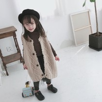 Fashion temperament Autumn Winter men and women long twist sweater vest oversize concave shape Burr vest vest 276