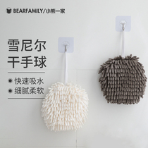 Export Japan strong absorbent hanging hand towel Kitchen bathroom household plain soft thickened hand towel