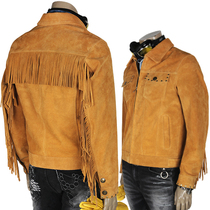 Anti-suede leather Comfort Soft Locomotive Leather Clothing Hareindian Retro Riding Leather Jacket Brown Stream Suede