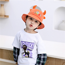 Spring cattle year children fishermans hat boy girl baby cartoon Horn Basin hat summer sun protection sun hat 1-4 years old