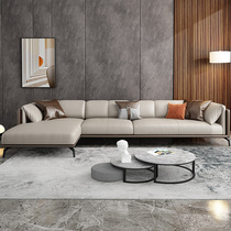 Italian leather sofa head layer cowhide very simple modern living room combined furniture light luxury corner quintessence sofa