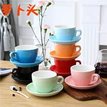 180 250 300ml large capacity Italian ceramic coffee cup saucer set Lahua Cup latte cup custom logo