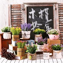 European pastoral home simulation flower bonsai lavender green plant small potted cafe shop decorations
