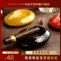 VANITY FAIR cigar ashtray bone china ceramic single trough ashtray living room club bar ashtray