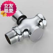 All-copper squat toilet flush valve Urinal hand press t-type stool flushing valve Toilet switch toilet delay