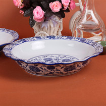 Blue and white porcelain soup bowl big bowl hotel with large ceramic large size soup bowl vegetable bowl soup basin boiled fish basin sauerie fish Basin