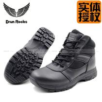 Junluke D13608 medium-help cowhide shoes mens tactical boots side zipper leather combat boots land combat boots land combat flight boots