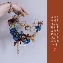 pinky22 Chinese style hand holding half moon bead hairpin hand-held flower custom bride hand-held Flower small red book