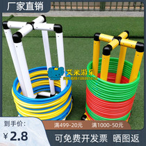 Kindergarten childrens outdoor toy storage rack with wheels Removable pulley storage rack Hula hoop cleaning rack