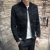 The Rui handsome net red denim jacket mens fashion brand spring and autumn camouflage jacket Korean slim trend baseball suit gown