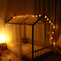 Solid wood childrens bed with guardrail Nordic boys and girls princess single Walnut creative floor childrens room bed tree house