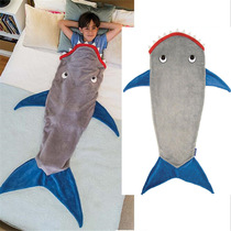 Shark blanket Amazon eBAY mermaid tail sleeping bag childrens sleeping bag flannel autumn and winter thickened warmth