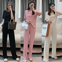 Home Pyjamas Women Summer Leisure 100 Hitch Loose Ice Silk Family Clothing Fashion Outwear Sloth Suit Nets Red Broadlegged Pants
