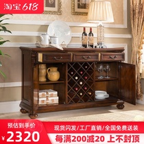 American Full Solid Wood Dining Side Cabinet Eu Style Retro Lockers Storage Cabinet Living-room Preparation Dining Cabinet Tea Water Cabinet Overall Double Door