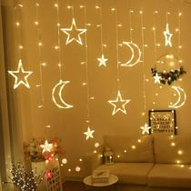 led stars moon lights flashing lights star curtains net red bedroom romantic room creative decorative lights