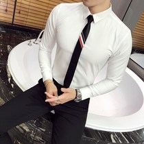 2021 autumn mens shirt long sleeve Korean trend casual youth solid color slim fit British style fashion shirt men