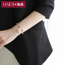 Heidi jewelry wind selection strong light purple freshwater pearl 18K gold star bracelet for mother gift