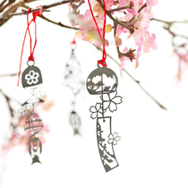 Yunmu groceries Japanese and wind metal hollow wind chimes bookmarks beautiful romantic cherry blossom stationery diy greeting card gift