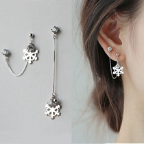 Snowflake earrings female Korean temperament sterling silver ladies earrings birthday gifts fashion fashion popular personality ear ornaments