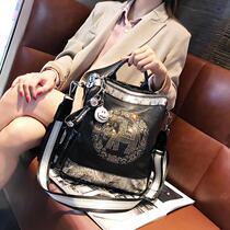 Tide Card Womens Bag 2021 New Fashion Hot Drill Double Shoulder Bag Woman 100 Hitch Casual Single Shoulder Large Capacity Travel Backpack