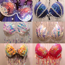 Mermaid bra mermaid sequin corset bream swimsuit free diving bikini aquarium performance suit electric syllable bkini