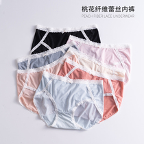 Japanese zomolv Summer thin Miss Ice Ladies Middle-waist lace underpants light and breathable No marks girl girl
