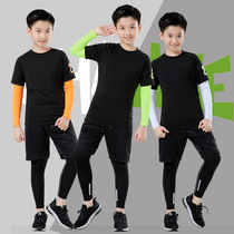 Childrens basketball suit set mens autumn and winter three sets of primary school students playing basketball jersey sports training running tights