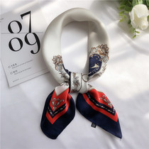 Spring and autumn ins small square scarf Korean Joker ladies carry scarf decoration art hair belt retro printed scarf