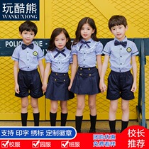 Kindergarten Summer Garden Costume Yinglun College Wind Summer Clothing Class Clothes Children Short Sleeve Graduation Gown School Uniform Tide