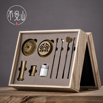 Pure copper incense Tao tools 9 sets of Home Leisure beat incense seal entry set Incense Road Incense Road scented goods