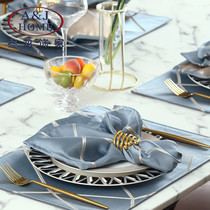 Mouth Cloth Napkins Cloth Fold Flowers Upscale Hotel Restaurant Dining Clasp Sun Style Dining Cloth Blue Ins Sopping Cups Cloth