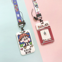 Crayon small new creative card set cute campus student bus meal card label work card hanging rope certificate set