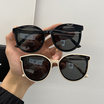 Korean version of new fashion big frame personality round frame sunglasses female Tide star Net red same sun glasses men round face Korea