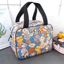 Rice pocket childrens primary school lunch box bag handbag tote bag Large rice bag Bento bag Cute insulation bag horizontal version