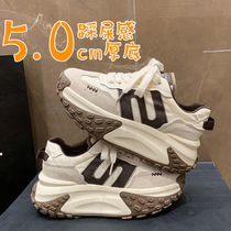 Thick-soled fried street daddy shoes womens 2022 autumn and winter foreign style all-match sports shoes small heightened Forrest Gump casual shoes