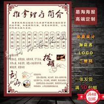 Introduction to traditional Chinese medicine health therapy massage cupping scraping poster custom design wall chart stickers solid wood frame