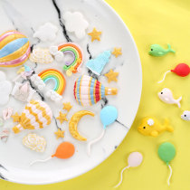 Kalain fondant cake silicone mold Rainbow clouds small whale modeling mold Cake decoration baking tools