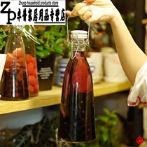 Bubble grape simple transparent portable mini multifunctional wine bottle empty bottle 1kg glass sealed wine jar sparkling wine