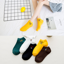 Boat socks ladies socks Four Seasons sports personality thin cotton summer short short barrel deodorant youth